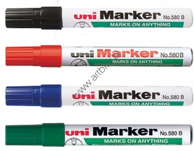Marker permanentny UNI No-580 ze ściętą końcówką, gr.linii 1-5mm