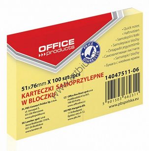 Karteczki samoprzylepne 51x76mm 100 karteczek Office Products