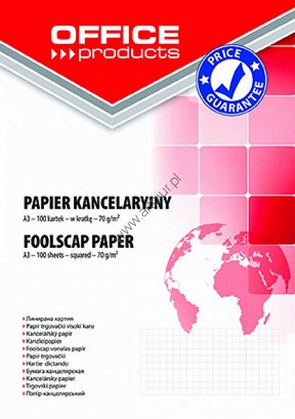 Papier kancelaryjny Office Products A3 w kratkę 100ark