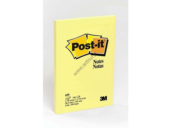 Karteczki samorzylepne Post-it 659 102x152mm 100 kartek żółtych