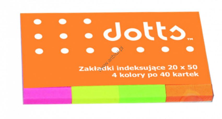 Zakładki indeksujące 20x50mm brilliant Dotts  4 kolory po 40 kartek