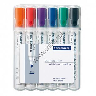 Marker suchościeralny Staedtler 351 WP4 gr. linii 2mm, 4 kolory w etui