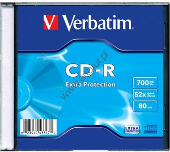 Dysk CD-R Verbatim 700MB Extra Protection 52 Slim 43557 