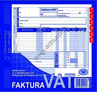 Druk 102-2 Faktura VAT netto (pełna) 2/3 A4 Michalczyk i Prokop