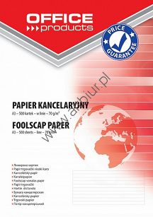 Papier kancelaryjny Office Products A3 w linie 500ark