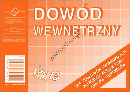 Druk K-13 Dowód wewnętrzny A6 Michalczyk i Prokop