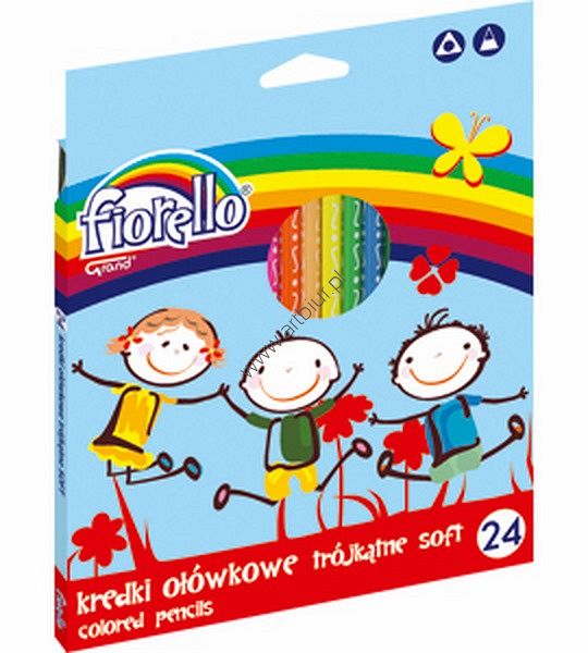 Kredki Fiorello Super soft ostrzone trójkątne 24 kolory