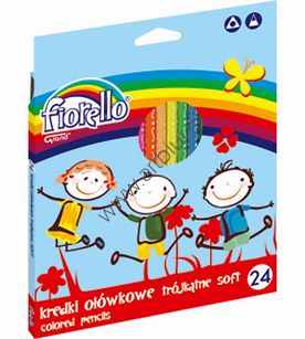 Kredki Fiorello Super soft ostrzone trójkątne 24 kolory