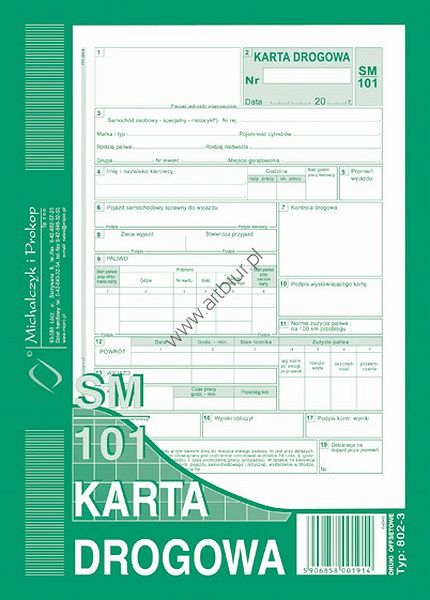 Druk 802-3N Karta drogowa A4 Michalczyk i Prokop