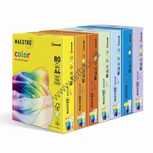 Papier kolorowy A4 80g Maestro Color, kolory neonowe, 500 arkuszy