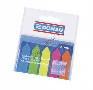 Zakładki indeksujące12x45mm Donau PP neon strzałki 125 kartek miks kolorów 