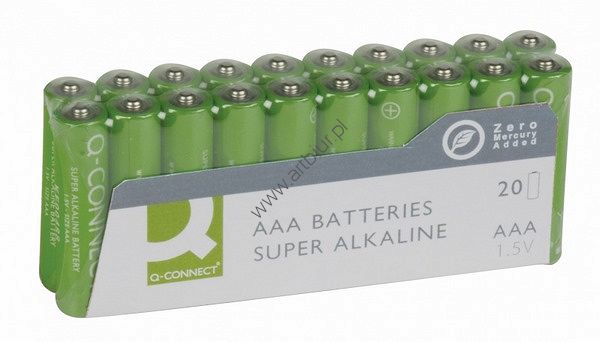 Baterie super-alkaliczne Q-Connect AAA LR03 1,5V 20szt.