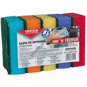 Gąbka do zmywania Office Products 5szt Maxi Premium mix kolorów