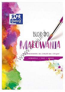 Blok do malowania A4 20 kartek, biały Oxford