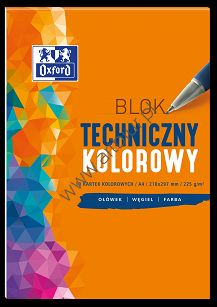 Blok techniczny A3 10 kartek, kolorowy Oxford