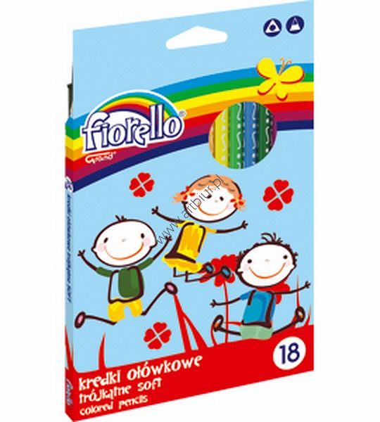 Kredki Fiorello Super soft ostrzone trójkątne 18 kolorów