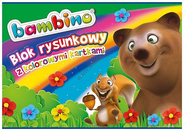 Blok rysunkowy z kolorowymi kartkami A4 Bambino 16 kartek