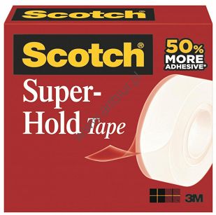 Taśma biurowa SCOTCH Super-Hold (700K) super mocna, 19mm x 25,4m transparentna