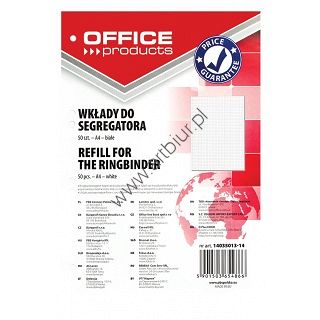 Wkład do segregatora Office Products biały A4 50 kartek kratka 