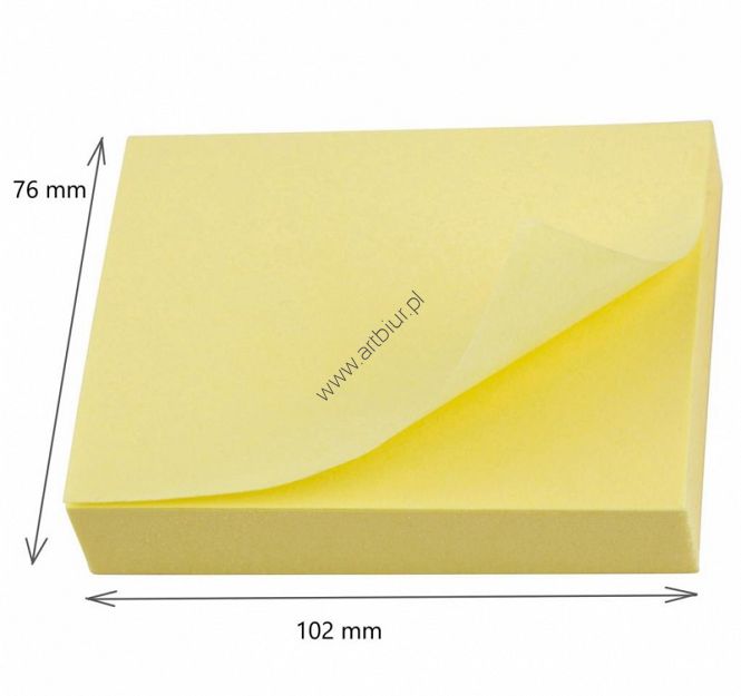 Karteczki samoprzylepne Post-it 657 102x76mm 100 kartek żółtych