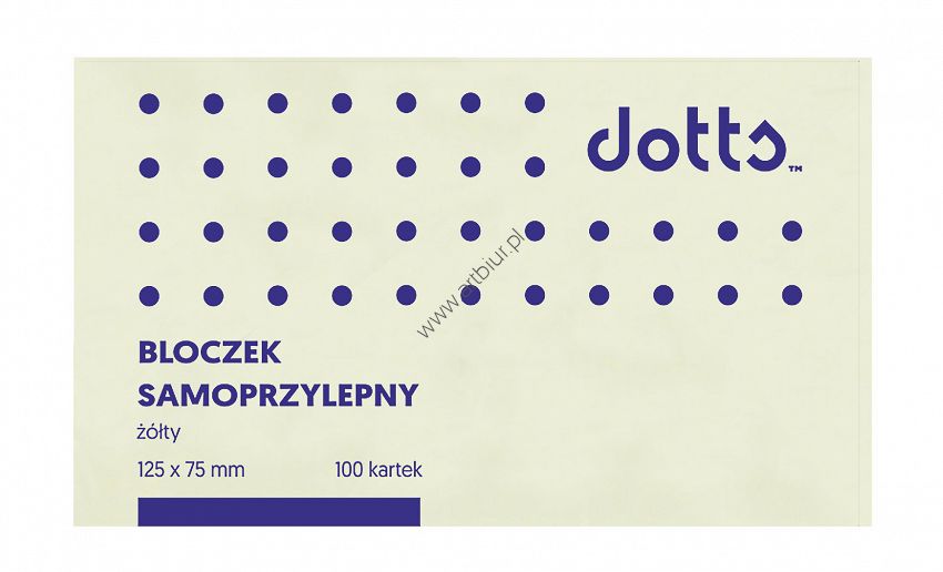 Bloczek samoprzylepny Dotts 75x125 żółty 100 kartek