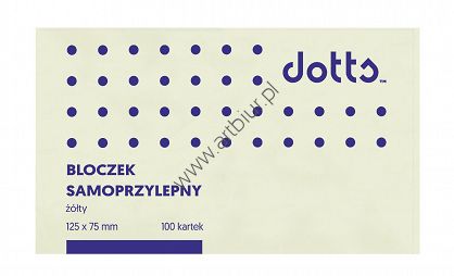 Bloczek samoprzylepny Dotts 75x125 żółty 100 kartek