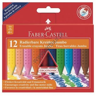 Kredki świecowe Grip jumbo trójkątne Faber-Castell 12 kolorów