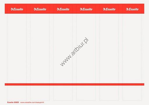 Etykiety do segregatora Esselte białe samoprzylepne 10 arkuszy