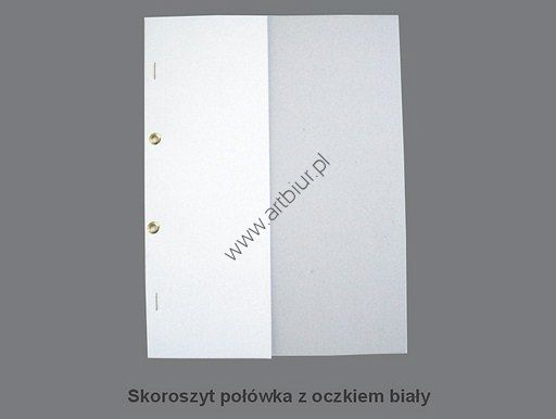 Skoroszyt kartonowy oczkowy A4 biały połówka 1/2 350g  ARO