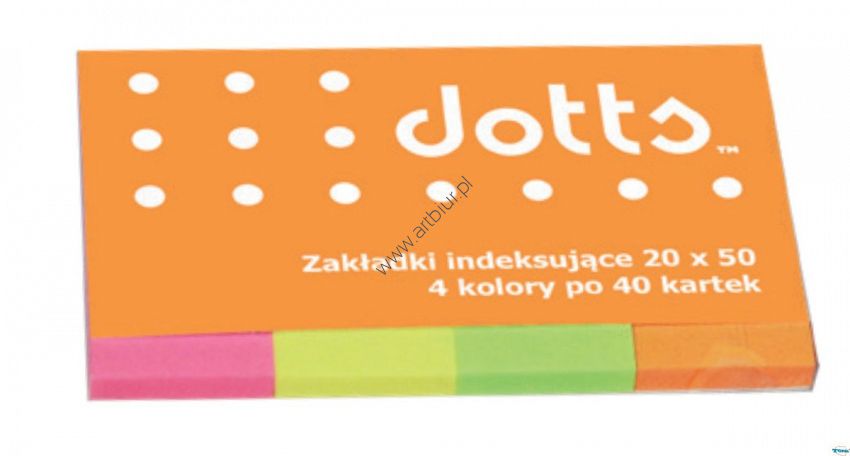 Zakładki indeksujące 20x50mm neonowe Dotts 4 kolory po 40 kartek