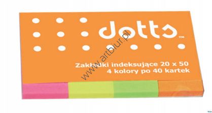 Zakładki indeksujące 20x50mm neonowe Dotts 4 kolory po 40 kartek