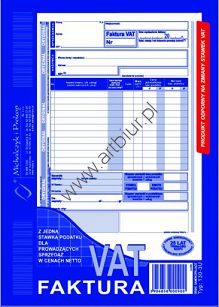 Druk 130-3U Faktura VAT z jedną stawką podatku (pion) A5 Michalczyk i Prokop