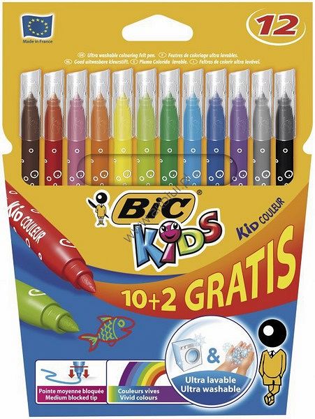 Flamastry Bic Kid Couleur 12 kolorów