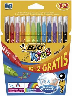 Flamastry Bic Kid Couleur 12 kolorów