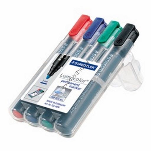 Marker permanentny Staedtler 352 okrągła końcówka, kpl. 4 kolory w etui