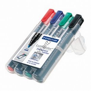 Marker permanentny Staedtler 352 okrągła końcówka, kpl. 4 kolory w etui