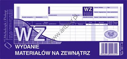 Druk 351-8 WZ Wydanie materiałów na zewnątrz 1/3 A4, Michalczyk i Prokop