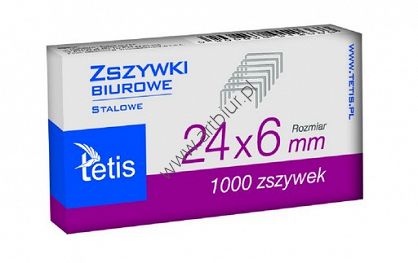 Zszywki 24/6 Tetis 1000szt.