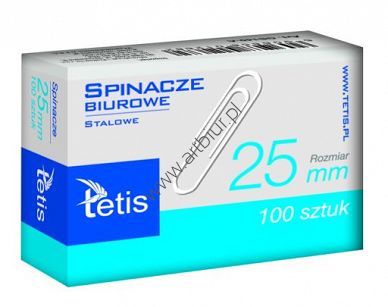 Spinacz 25mm okrągły Tetis, 100szt