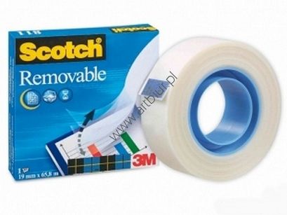 Taśma klejąca 19mm 33m Scotch Removable 811 (zastepują gęsią skórkę)