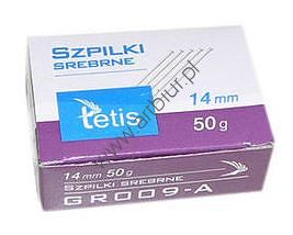 Szpilki 14mm Tetis srebrne, 50g