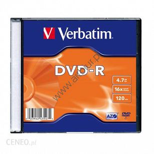 Dysk DVD-R Verbatim 4.7GB  16x Slim 43557