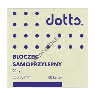 Bloczek samoprzylepny Dotts 75x75 żółty 100 kartek