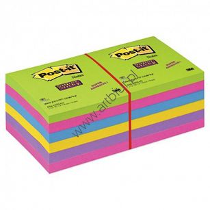 Karteczki samoprzylepne 76x76mm 3M Post-it 654-12 SSUC Super Sticky Ultra 6 kolorów