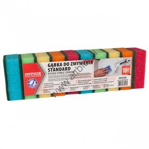 Gąbka do zmywania Office Products 10szt mix kolorów