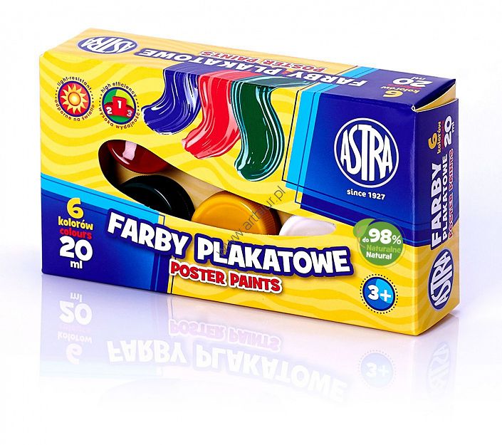 Farby plakatowe6 kolorów Astra 20 ml.