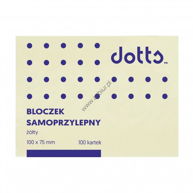 Bloczek samoprzylepny Dotts 75x100 żółty 100 kartek