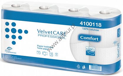 Papier toaletowy Velvet Professional, 2-warstwowy 100% celuloza biały 8szt